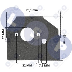Karburatora blīve ķīniešu motorzāģim 45 - 58cm3 karburatora pamatnei (5903794735743)