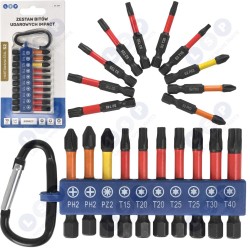 Triecienskrūvgrieža uzgaļi, karabīne, 10 gabalu komplekts (5903794737051)