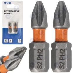 Triecienskrūvgriezis PHILIPS PH2 25 MM LSP IMPACT uzgaļu komplekts, 2 gab. (5903794736870)