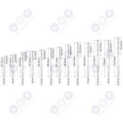 Urbju komplekts HSS HEX 1/4 metālam 1,5 - 6,5 mm 13 gab. (5903794736863)