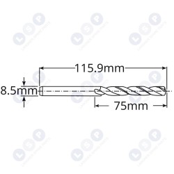 Kobalta urbis metālam 8,5 mm HSS-E HSSco5 M35 PRO LSP (5903794737570)