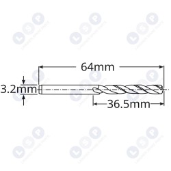 Kobalta urbis metālam 3,2 mm HSS-E HSSco5 M35 PRO LSP (5903794737440)