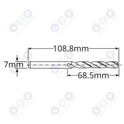 Kobalta urbis metālam 7 MM HSS-E HSSco5 M35 PRO LSP (5903794737549)
