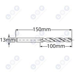 Kobalta metāla urbis 13 mm HSS-E HSSco5 M35 (5903794737402)