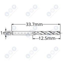 Kobalta urbis metālam 1 mm HSS-E HSSco5 M35 (5903794737136)