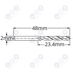 Kobalta urbis metālam 2 mm 3 gab. HSS-E HSSco5 M35 (5903794737150)