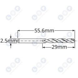 Kobalta urbis metālam 2,5 mm 3 gab. HSS-E HSSco5 M35 (5903794737167)