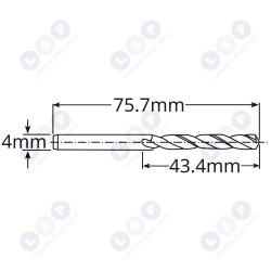 Kobalta urbis metālam 4 mm 2 gab. HSS-E HSSco5 M35 (5903794737204)