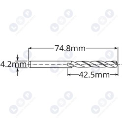 Kobalta urbis metālam 4,2 mm 2 gab. HSS-E HSSco5 M35 (5903794737211)