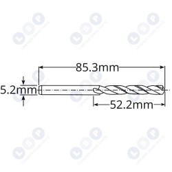 Kobalta urbis metālam 5,2 mm HSS-E HSSco5 M35 (5903794737242)