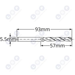 Kobalta urbis metālam 5,5 mm HSS-E HSSco5 M35 (5903794737259)