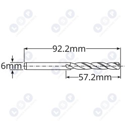 Kobalta urbis metālam 6 mm HSS-E HSSco5 M35 (5903794737266)