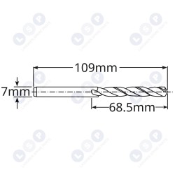 Kobalta metāla urbis 7 mm HSS-E HSSco5 M35 (5903794737280)
