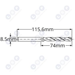 Kobalta urbis metālam 8,5 mm HSS-E HSSco5 M35 (5903794737310)