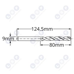 Kobalta metāla urbis 9 mm HSS-E HSSco5 M35 (5903794737327)