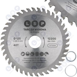 Zāģa asmens ar karbīda uzgali koka griešanai slīpmašīnai 125 mm 40 zobu (5903794736719)