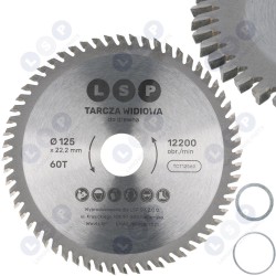 Zāģa asmens ar karbīda uzgali koka griešanai slīpmašīnai 125 mm 60 zobu (5903794736726)