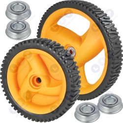 Zāles pļāvēja riteņu komplekts, priekšējais un aizmugurējais, + gultņi, 4 gab. ()