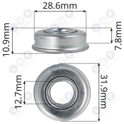 Universāls gultnis benzīna zāles pļāvēja ritenim 12,7 mm x 28,6 mm 4 gab. ()