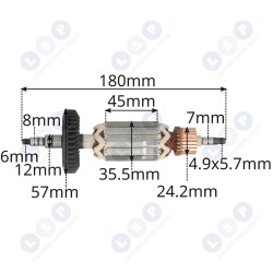 MAKITA 9565CVH CV CVR slīpmašīnas rotors 515243-6 NEW TYPE (5903794737884)