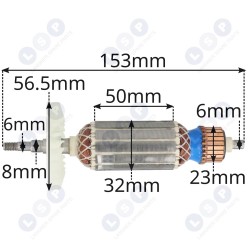 Slīpmašīnas rotors G10SR3 G12SR3 G13SR3 360799E 360-799E (5903794704978)