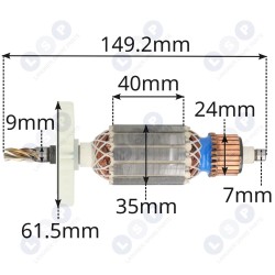 DeWALT urbjmašīnas rotors D25114 D25213 D25223 496248-00 (5903794705265)