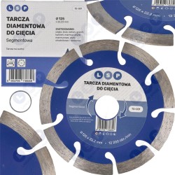 Dimanta griezējdisks betona kubu griešanai, segmentēts, 125 mm (5903794736658)