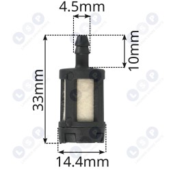Filca degvielas filtrs 4 mm šļūtenei krūmgriežu zāģu sadegšanas ierīcēm (5903794713864)