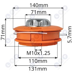 Automātiska galva M10 krūmgriezim + pastiprināta aukla 2,4 mm 2 gab. ()