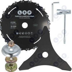 Ķēdes disks un griešanas asmens benzīna krūmgriezim + montāžas komplekts ()