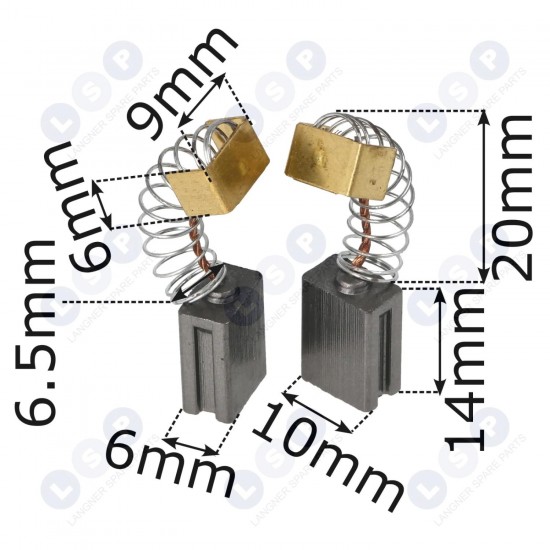 Oglekļa sukas 6x10x14 mm universālajām slīpmašīnām un zāģiem (5903794709874)