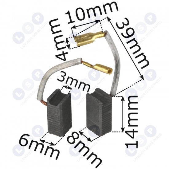 Universālās ogles sukas urbjmašīnai-slīpmašīnai 6x8x14 mm (5903794709898)