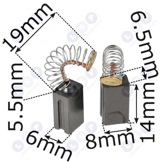 Universālās ogles sukas urbjmašīnai-slīpmašīnai 6x8x14 mm (5903794709959)