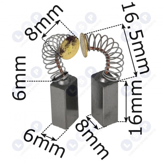 Oglekļa sukas 6x8x16 mm universālas slīpmašīnas, zāģi, urbjmašīnas (5903794709980)