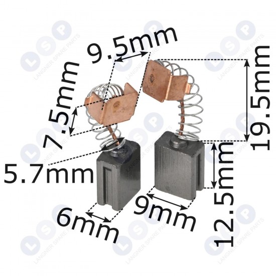 Ogles sukas 6x10x12,5 mm grafīta Einhell Topex (5903794702202)