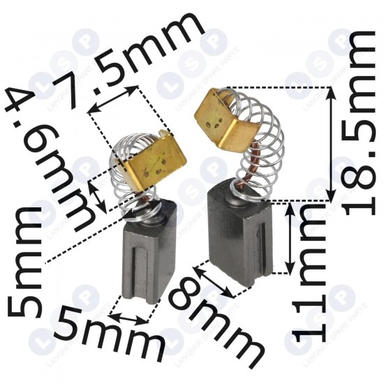 Oglekļa sukas 5x8x11 universālas slīpmašīnām, urbjmašīnām un citiem instrumentiem (5903794710009)