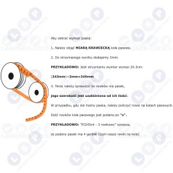 Ķīļrievu piedziņas siksna 360 mm x 16,5 mm, 6 rievas (5903794710399)