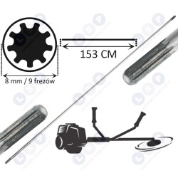 Piedziņas vārpsta benzīna krūmgrieža vārpstai ar 9 griezējiem, 8 mm (5903794711310)