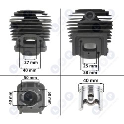 NAC DEMON 40 MM krūmgrieža cilindra detaļu komplekts ()